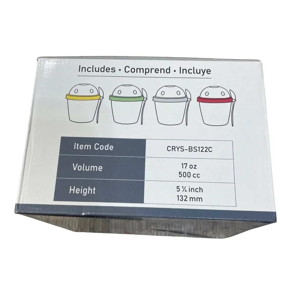 New CRYSTALIA, Colorful Set of 4 Cups Take and Go Yogurt Cup Topping Container